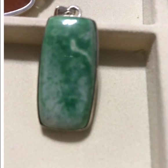 New Sterling Silver Variscite Pendant Necklace Greens Crystal Gemstone - Picture 9 of 14